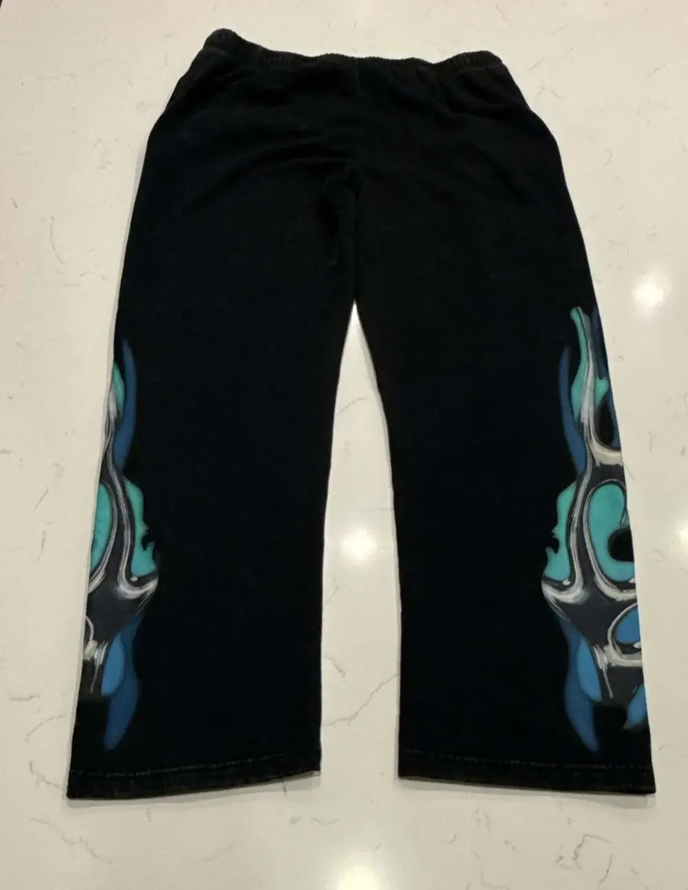 Von Dutch Black Flame Graphic Fleece Sweatpants